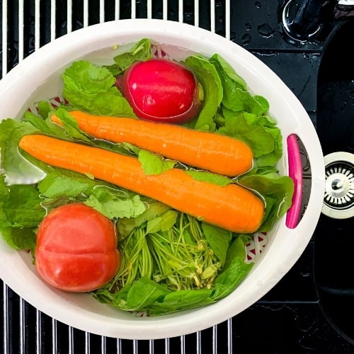 cleaning vegetables