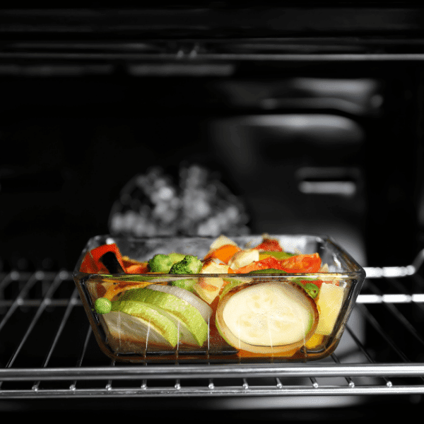 cooking with glass in the oven