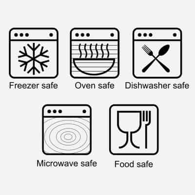 Can you put a glass in the oven? This picture shows the glass type symbols