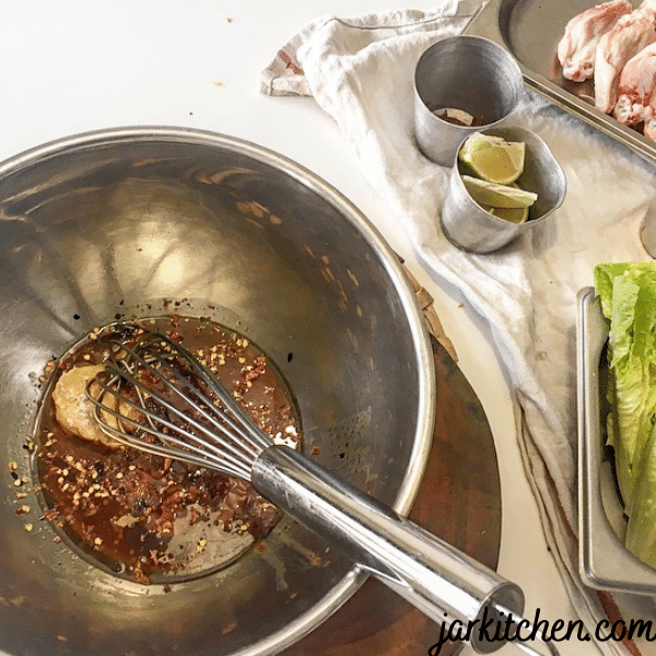 Starting the Chicken Wing Bouquet marination